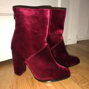 Express red velvet bootie